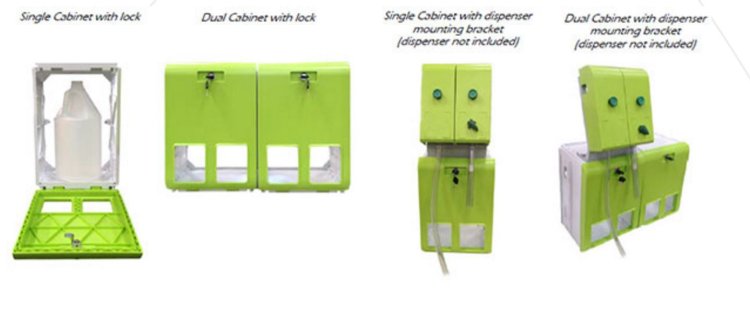 Knight Dual Storage Cabinet with lock for two 1 gallon or 5 liter containers - Click Image to Close