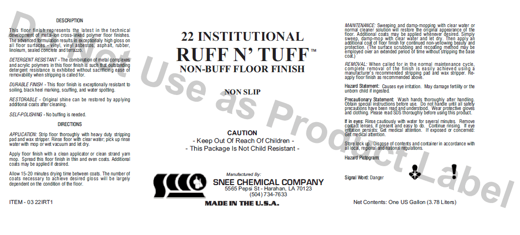 (image for) 22 Institutional Ruff N Tuff, 4 gal case