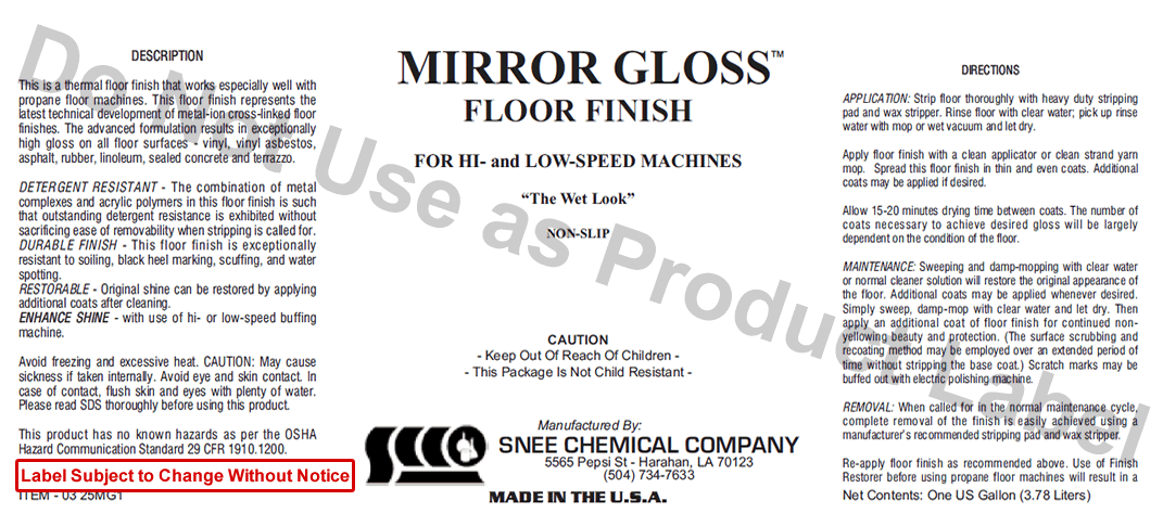 (image for) 25 Mirror Gloss, 4 gallon case