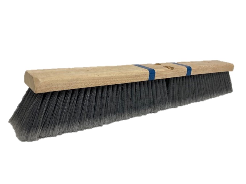 (image for) Flagged Grey Poly Floor Brush, Sustainable Wood Block, 24″, case of 12