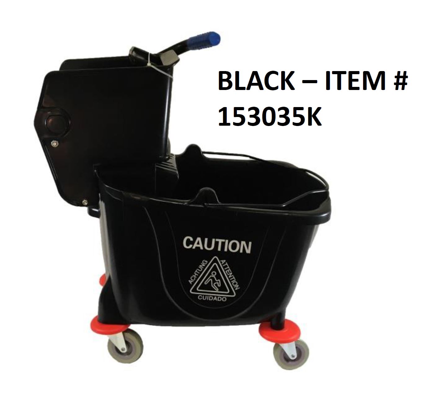 (image for) 35 Liter BLACK Mop Bucket & Side Press Wringer Combo, case of 1