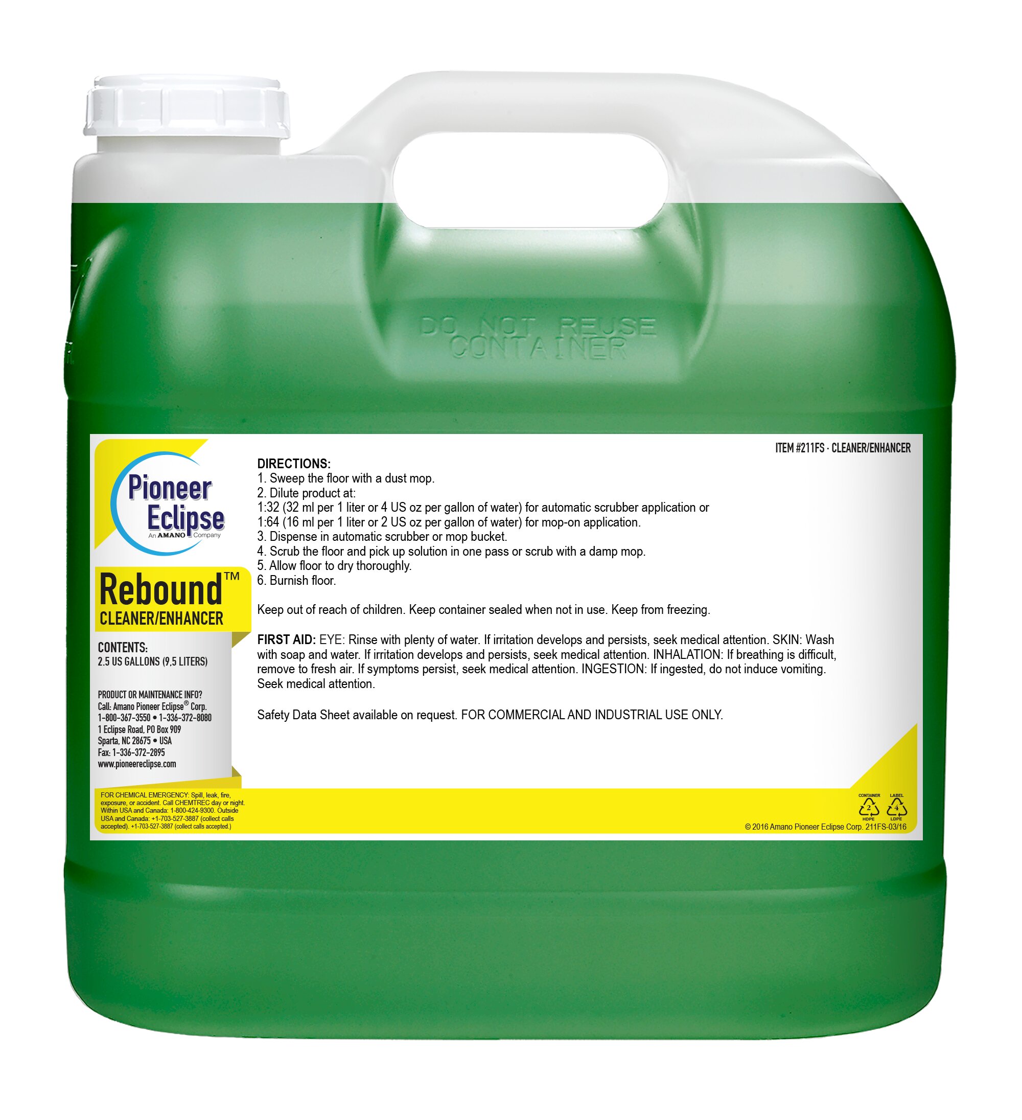 (image for) ReBound Floor Cleaner & Enhancer, 2 x 2.5 gal per case