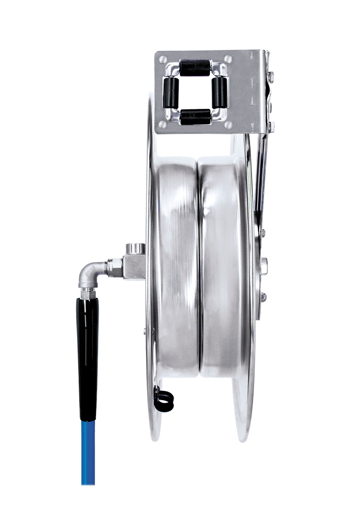 (image for) Lafferty Hose Reel, SS, For 1/2" x 50', 2500PSI, W/ 1/2" Jumper Hose Kit