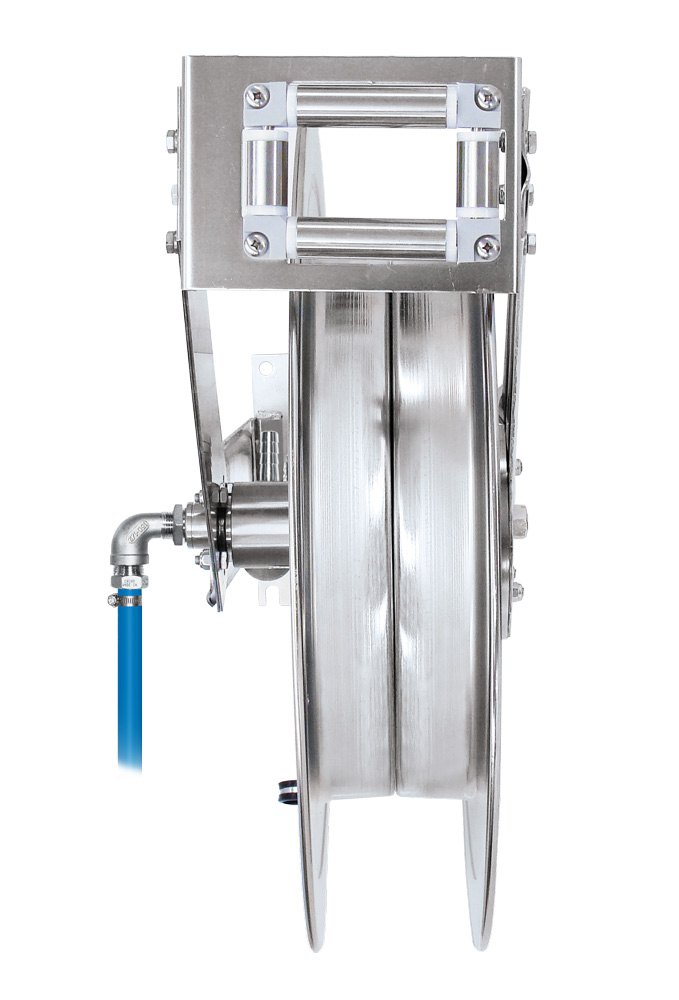 (image for) Lafferty Hose Reel, SS, For 1/2" x 50', 150 PSI, W/ 1/2" Jumper Hose Kit