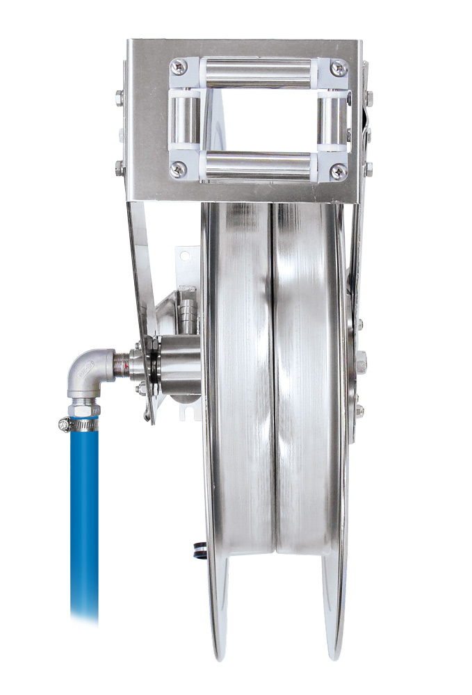 (image for) Lafferty Hose Reel, SS, For 3/4" x 50', 150 PSI, W/ 3/4" Jumper Hose Kit