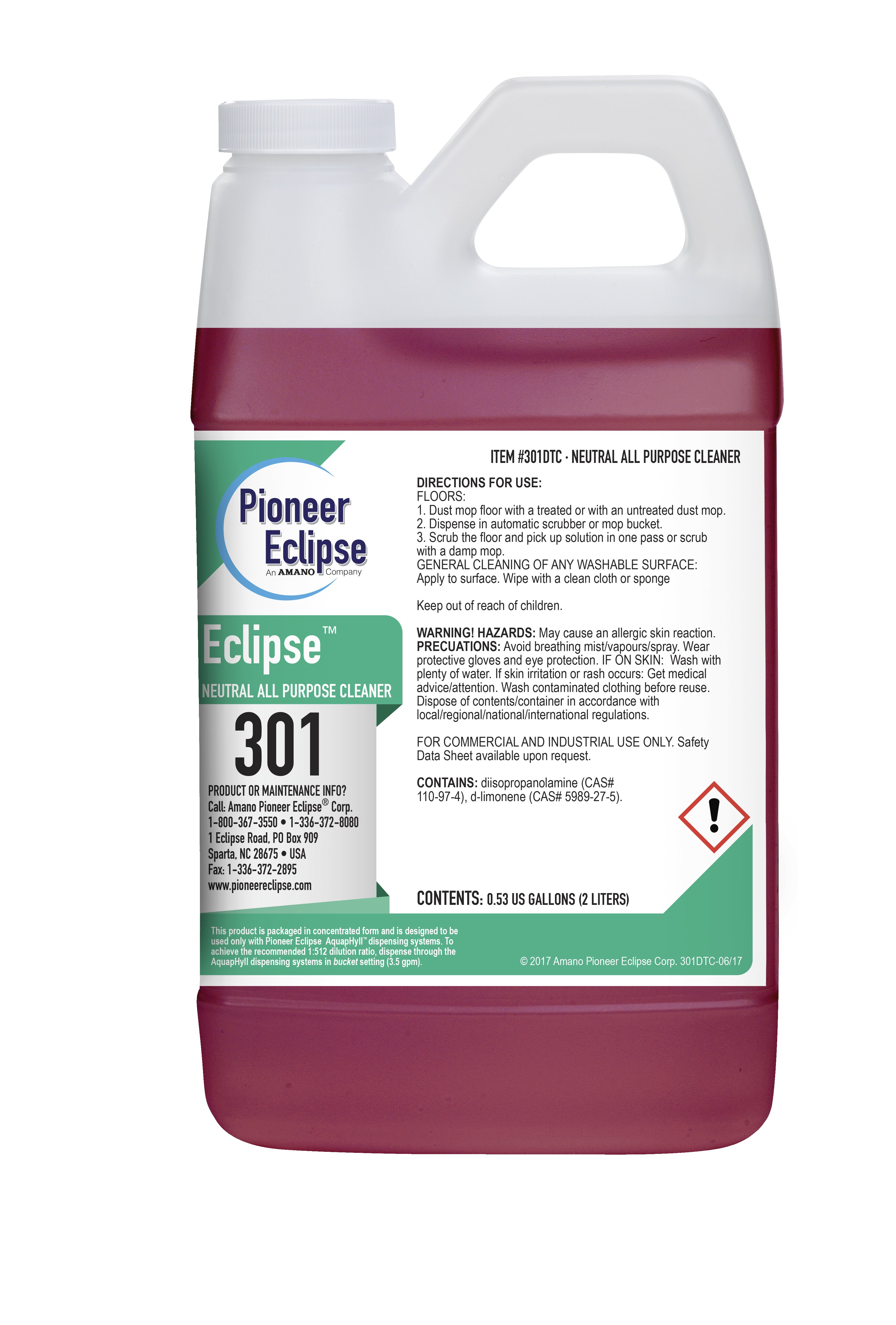 (image for) Eclipse 301DTC Neutral All Purpose Cleaner, 4 x .53 gal per case