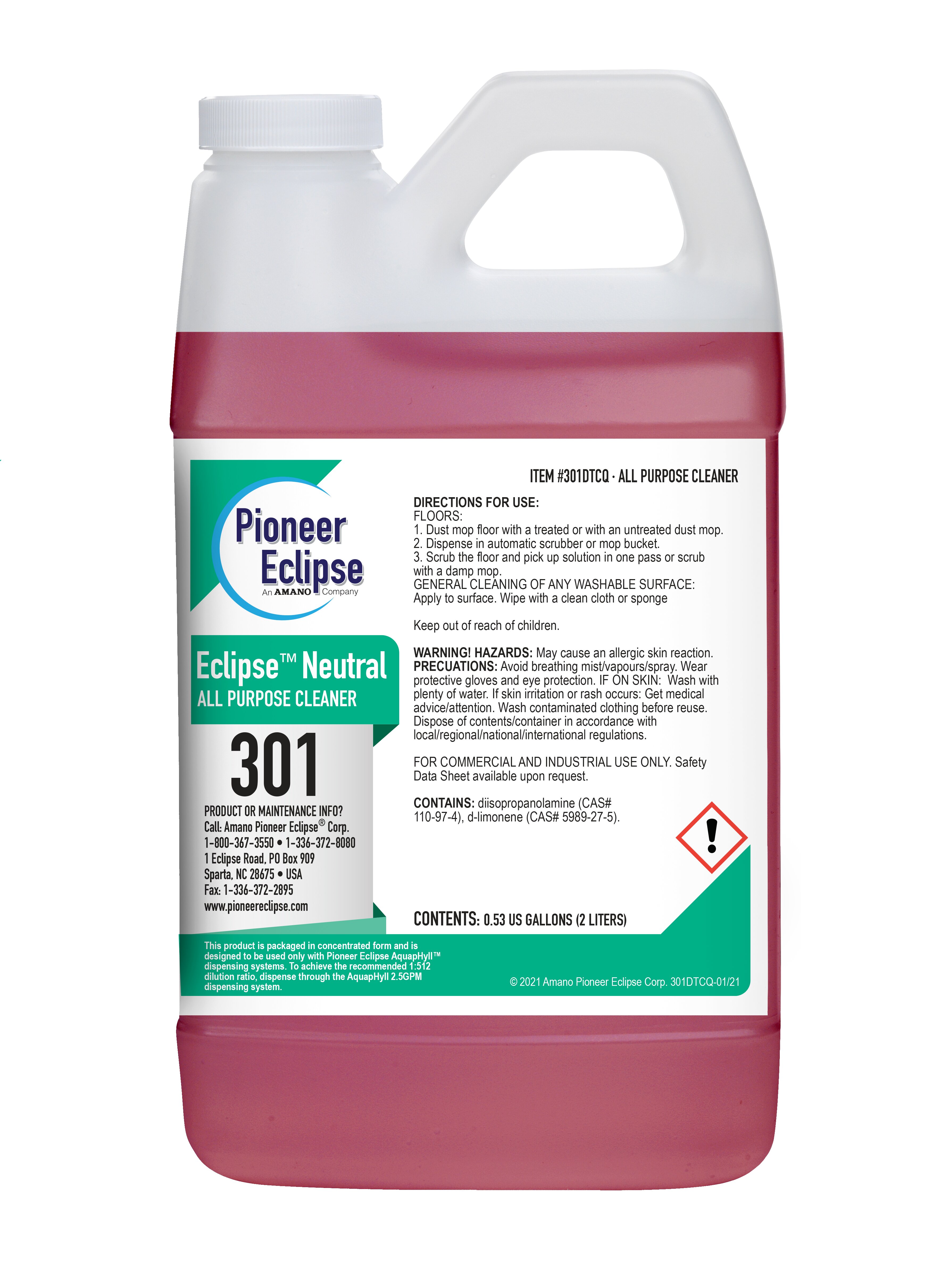 (image for) Eclipse 301DTCQ128 Neutral All Purpose Cleaner, 4 x .53 gal per case