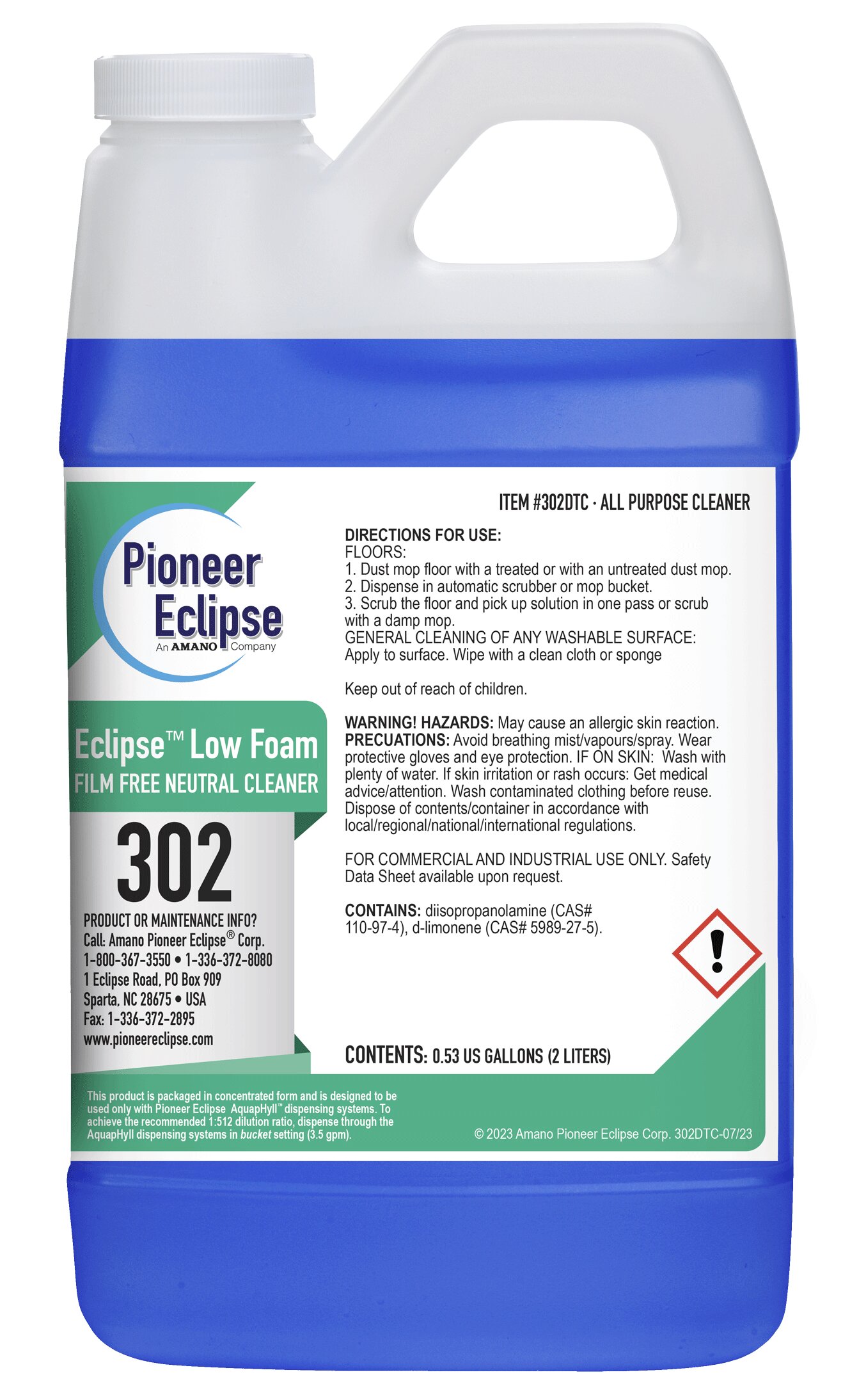 (image for) Eclipse Low Foam Film Free Neutral Cleaner, 4 x .53 gal per case