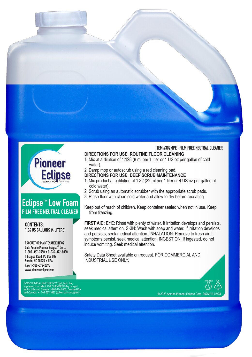(image for) Eclipse Low Foam Film Free Neutral Cleaner, 4 x 1.06 gal per case