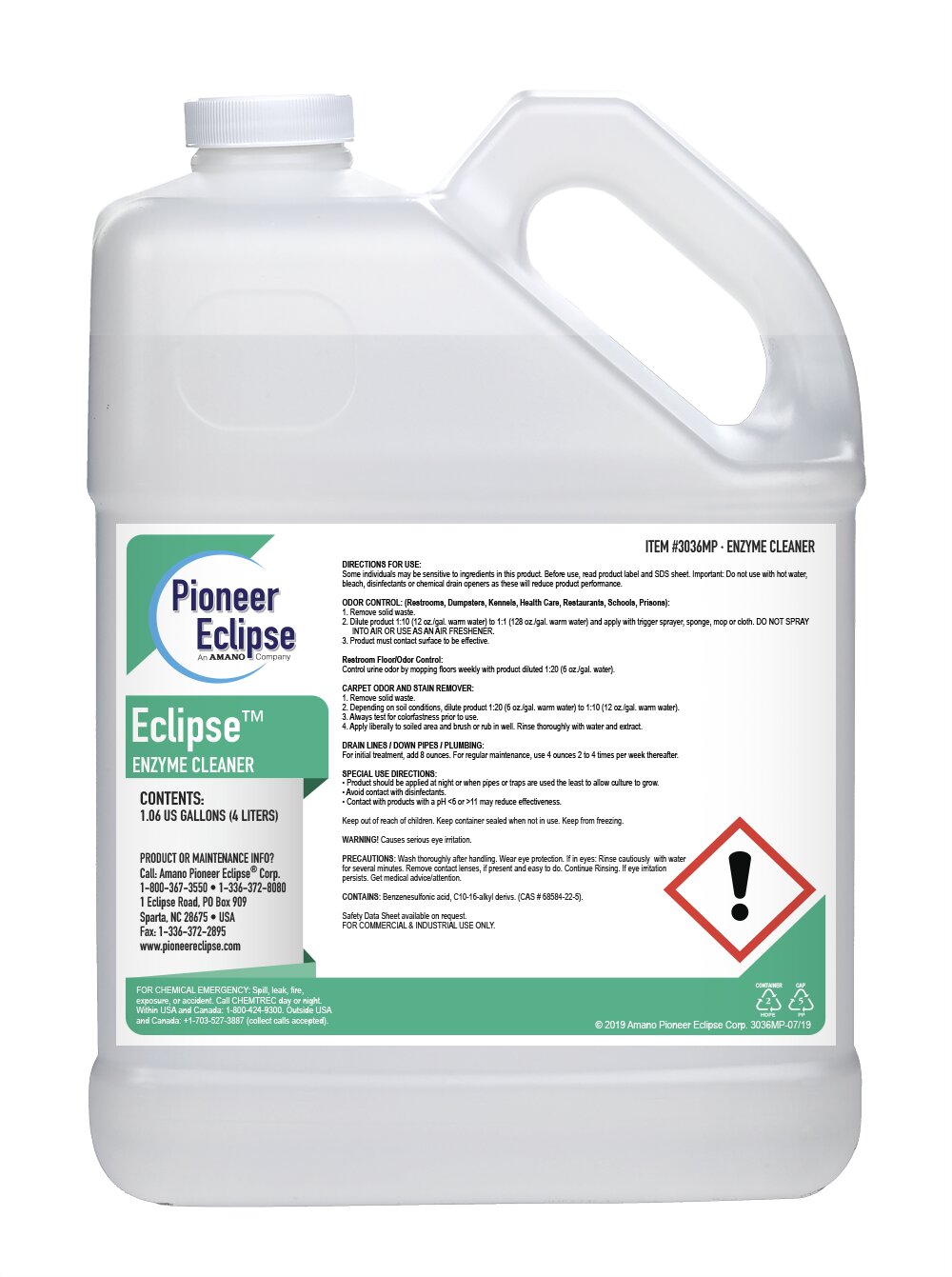 (image for) Eclipse Bacteria & Enzyme Cleaner/Digestant, 4 x 1.06 gal per case