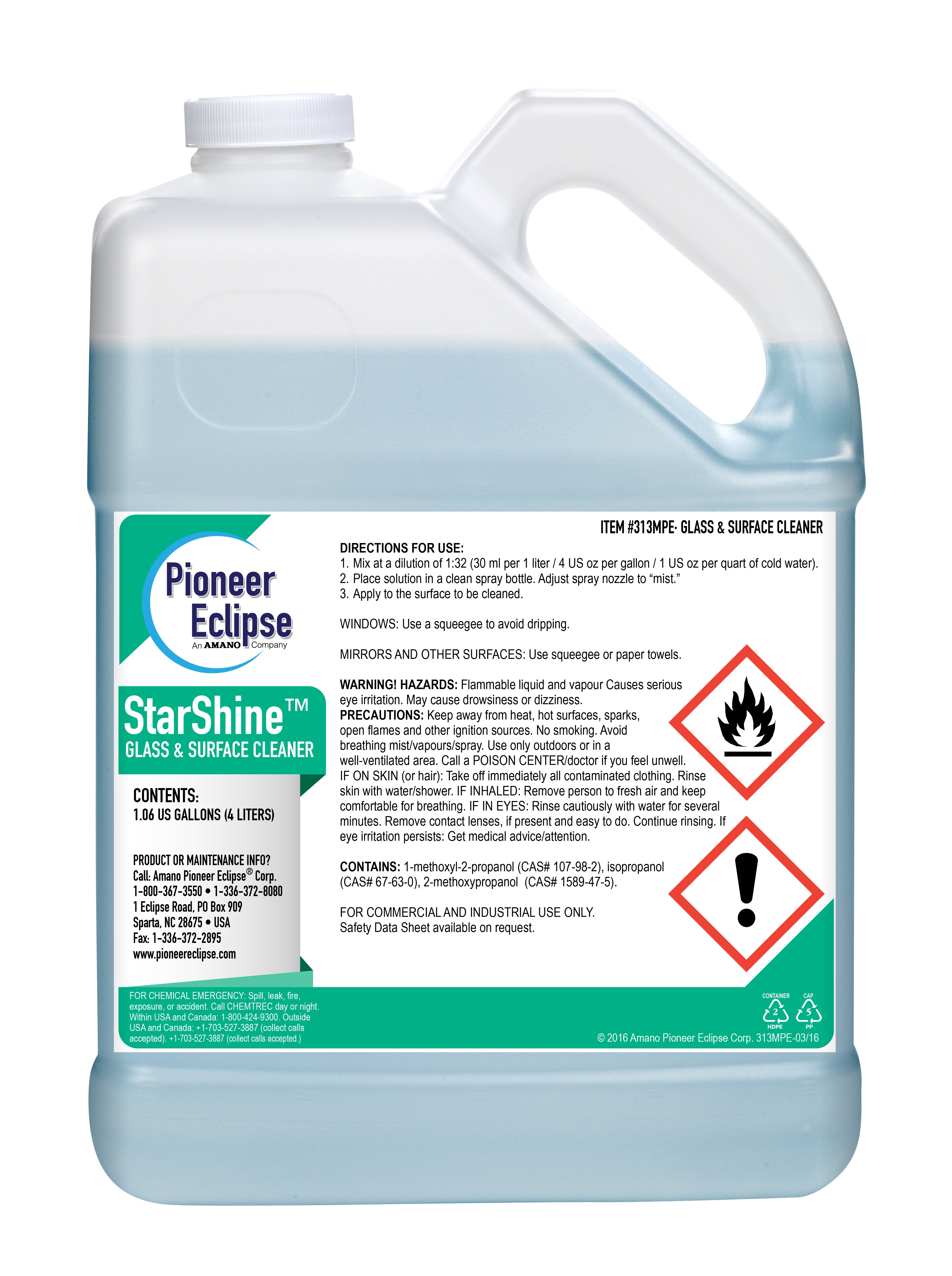 (image for) StarShine Glass & Surface Cleaner, 4 x 1.06 gal per case