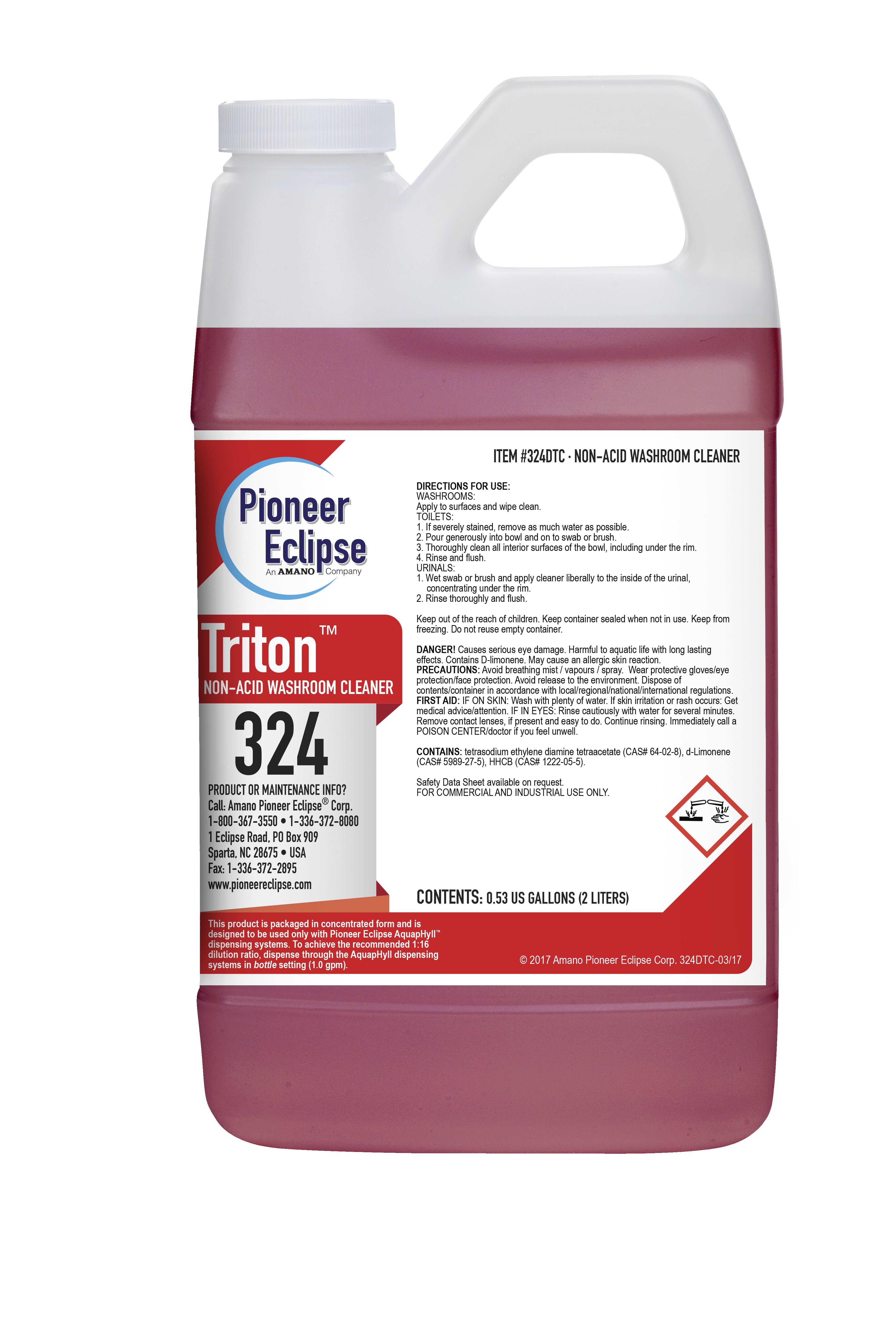 (image for) Triton Non-Acid Washroom Cleaner, 4 x .53 gal per case