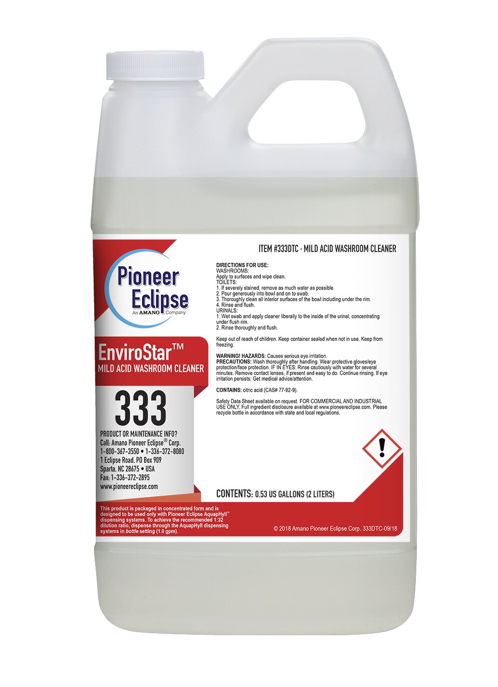 (image for) EnviroStar Mild-Acid Restroom Cleaner, 4 x .53 gal per case
