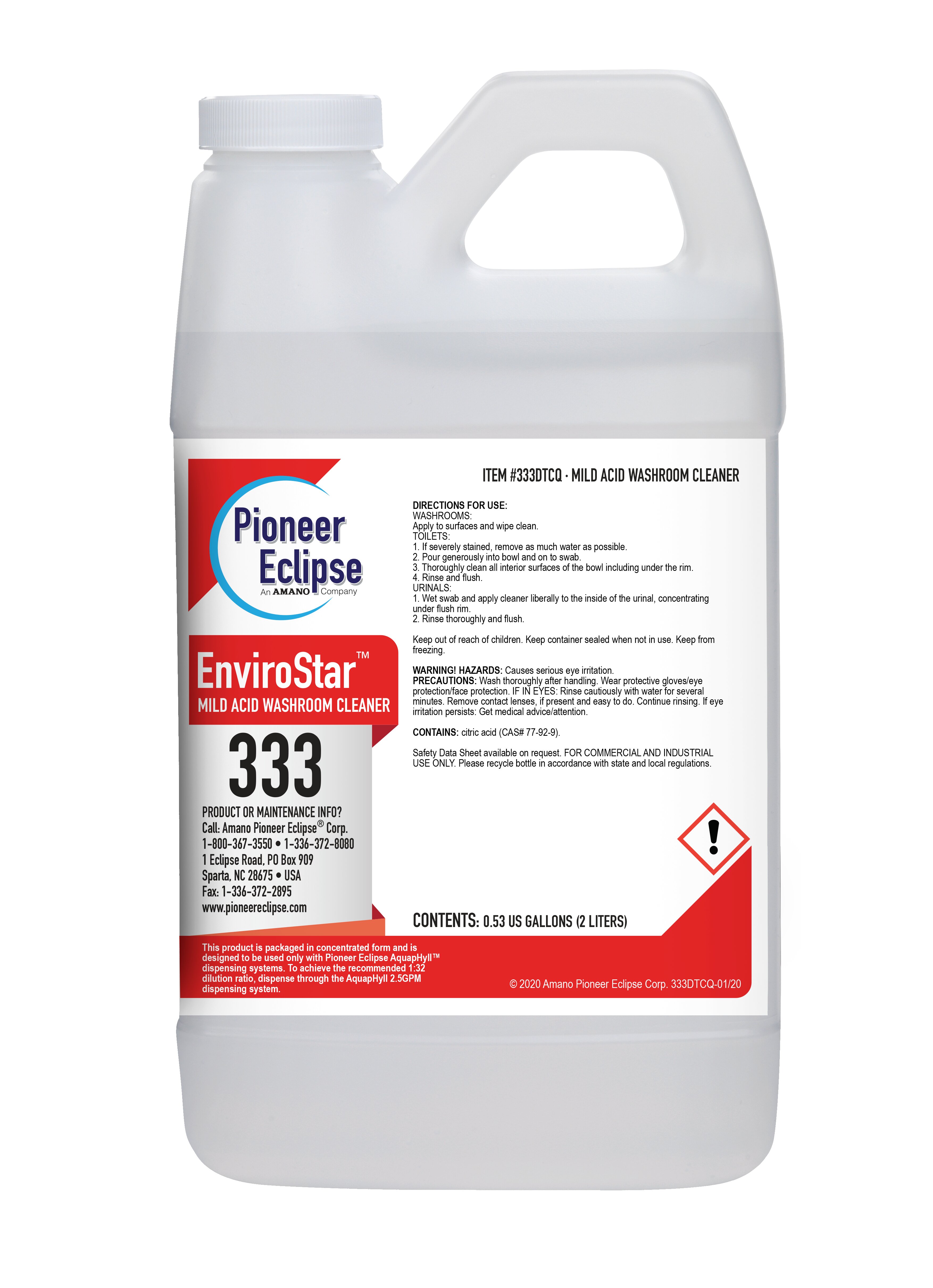 (image for) EnviroStar Mild-Acid Restroom Cleaner, 4 x .53 gal per case