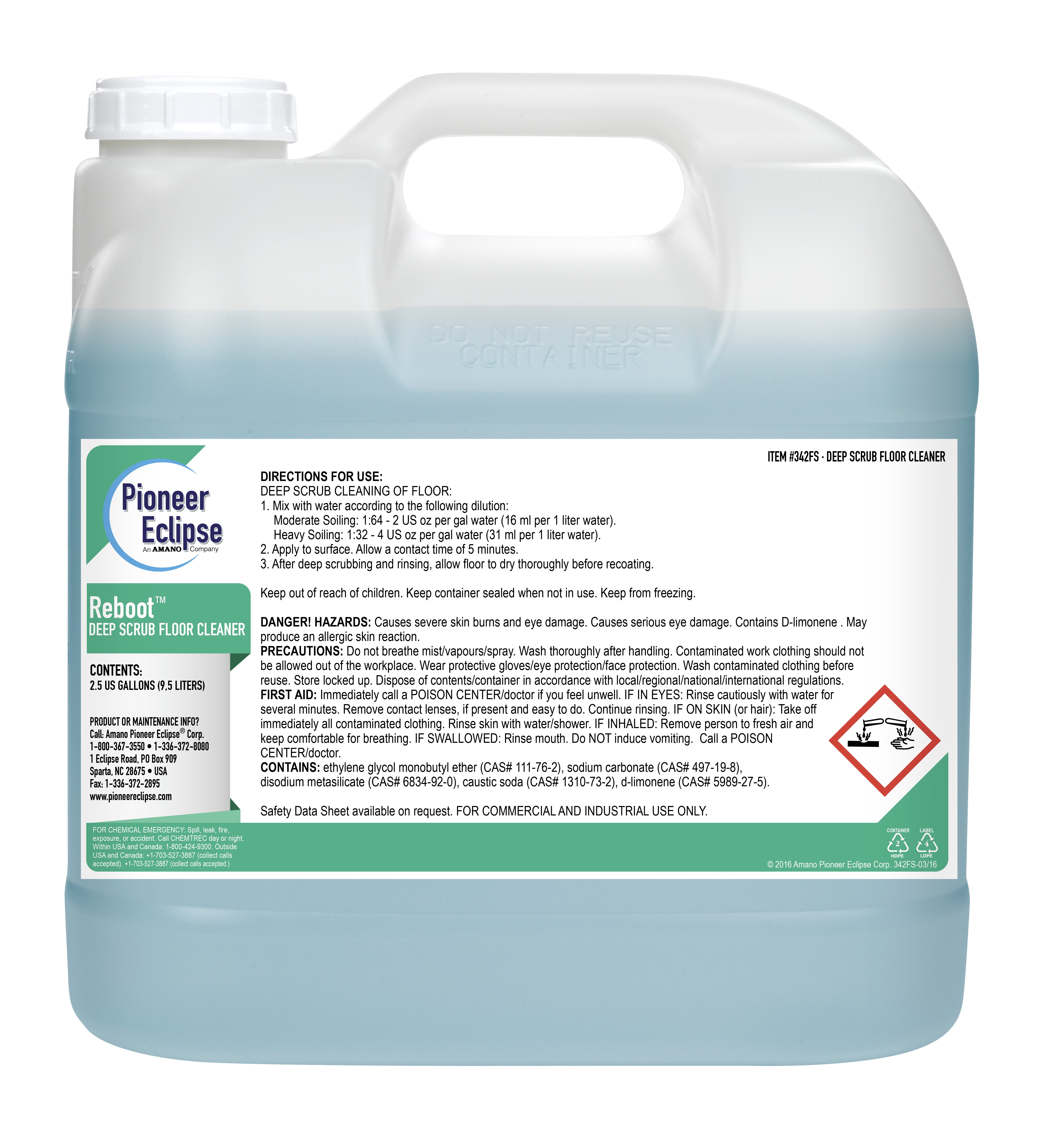 (image for) ReBoot Deep Scrub Cleaner, 2 x 2.5 gal per case