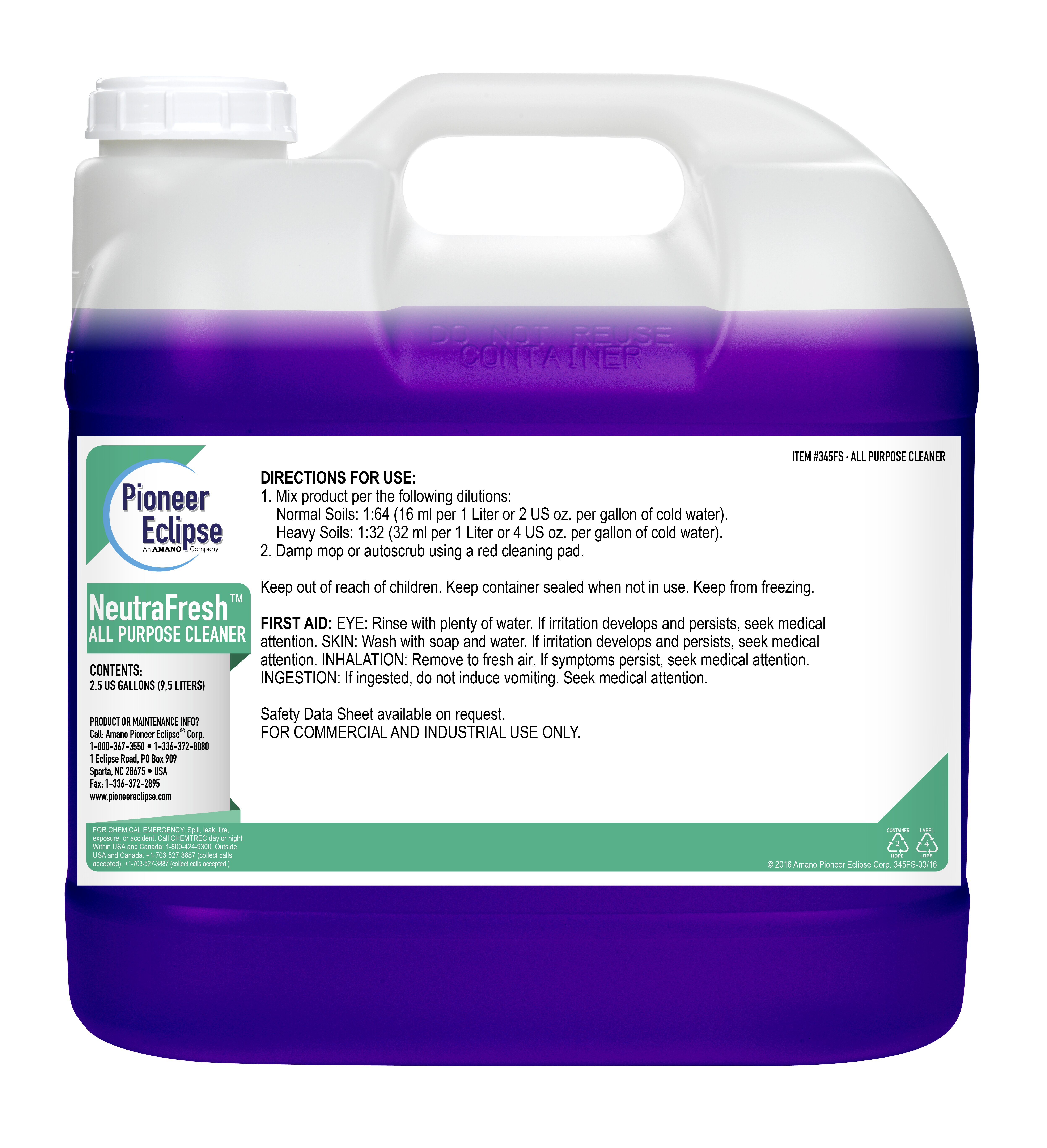 (image for) NeutraFresh All Purpose Cleaner, 2 x 2.5 gal per case