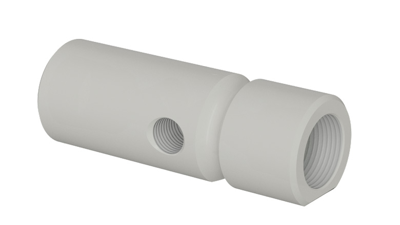 (image for) Lafferty Injector Body, PP, 3/4" Gemini 150 W/ Siphon & Gauge Ports