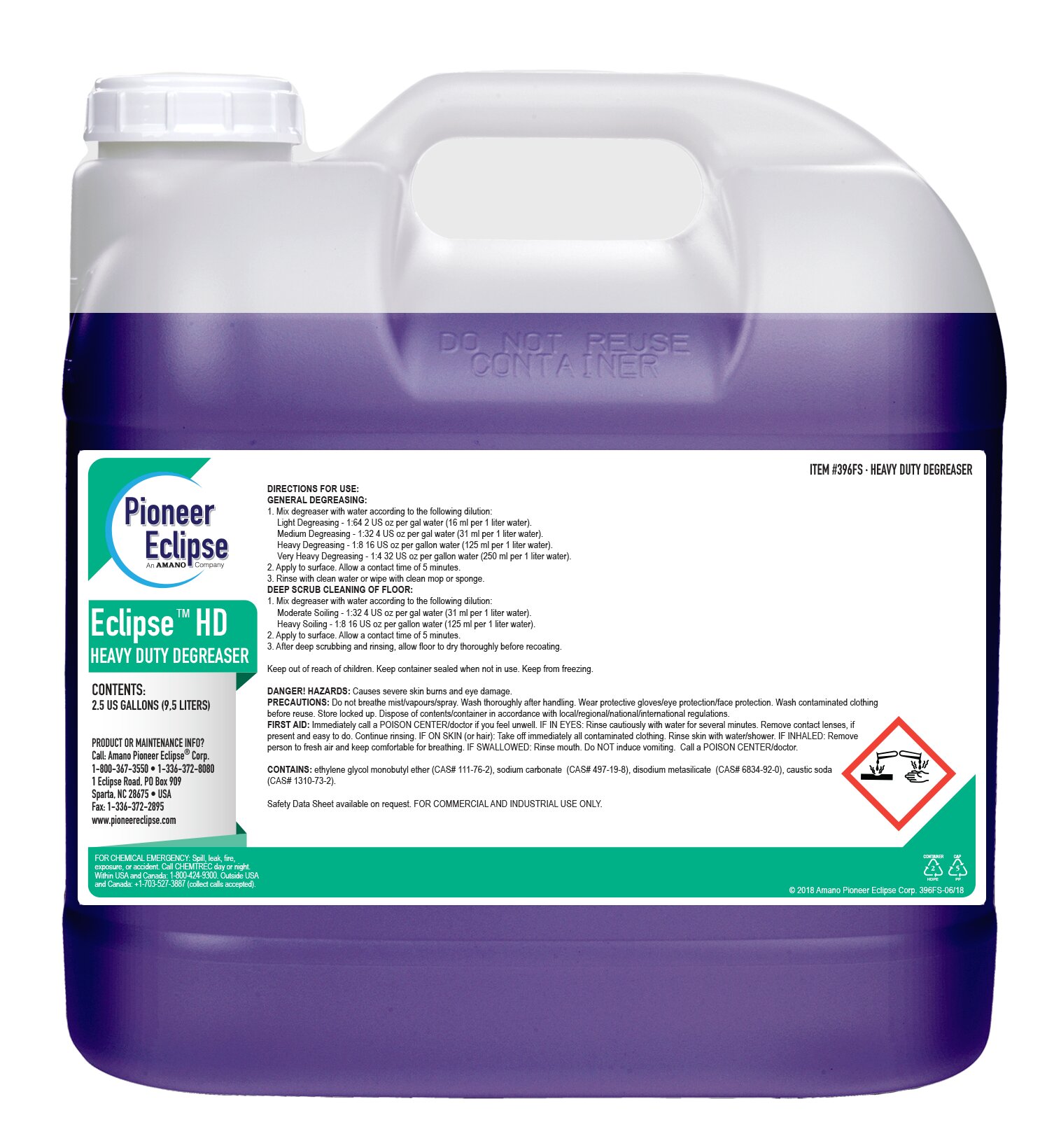 (image for) Eclipse Heavy Duty Degreaser, 2 x 2.5 gal per case