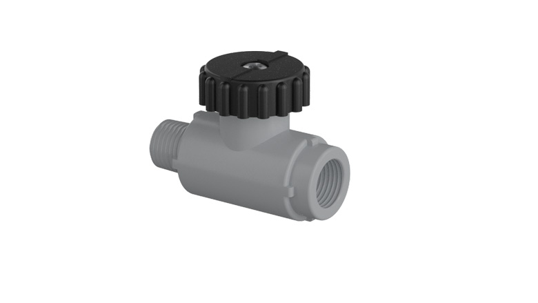 (image for) Lafferty Ball Valve, PVC, 1/4" FM, Viton