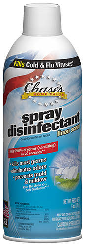 (image for) CHV Spray Disinfectant, Linen Scent, 6 oz cans, case of 6
