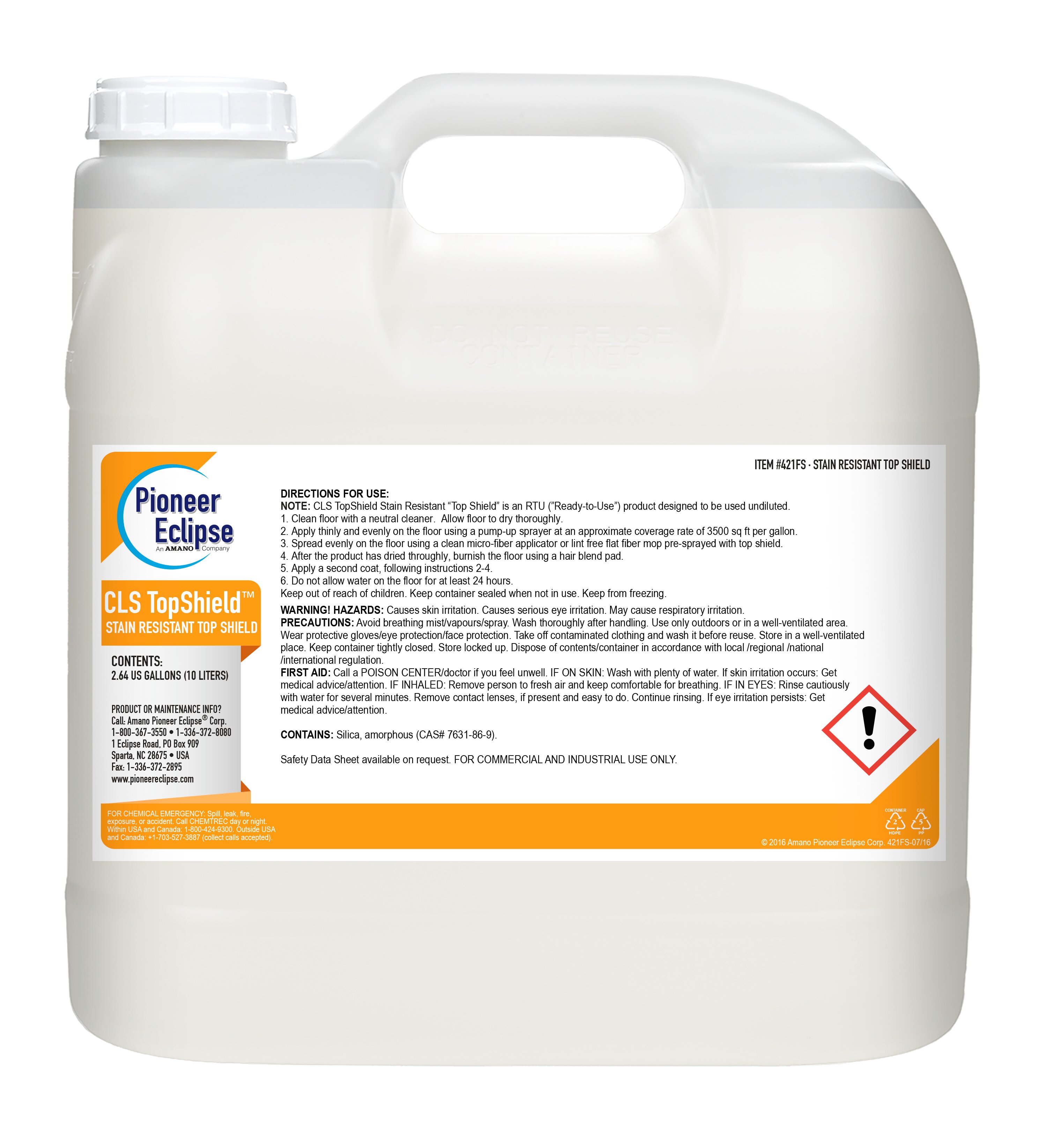 (image for) TopShield Stain Resistant Floor Protector, 2 x 2.5 gal per case
