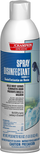 Champion Spray Disinfectant, 16oz Cans,  Case of 12