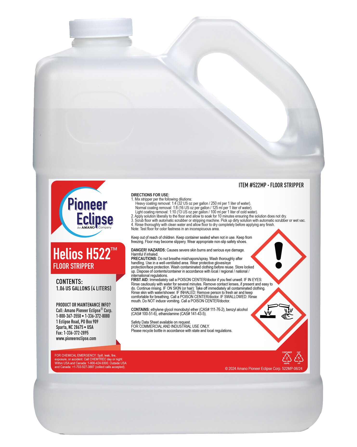 (image for) Helios H522 Floor Stripper, 4 x 1.06 gal per case