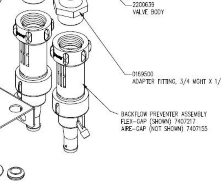 (image for) Knight Aire-gap, backflow / venturi assembly 3 gpm
