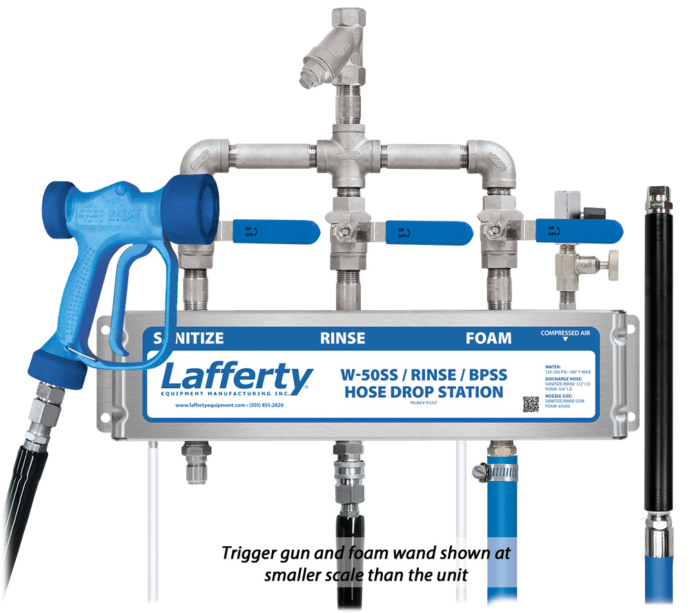 (image for) Lafferty W-50SS Sanitize / Rinse / BPSS Foam Hose Drop Station