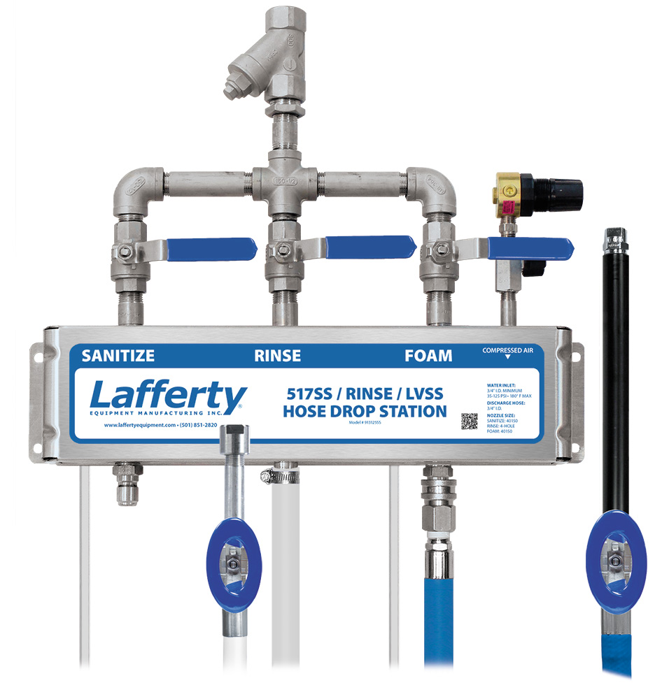 (image for) Lafferty 517SS Sanitize / Rinse / LVSS Foam Hose Drop Station