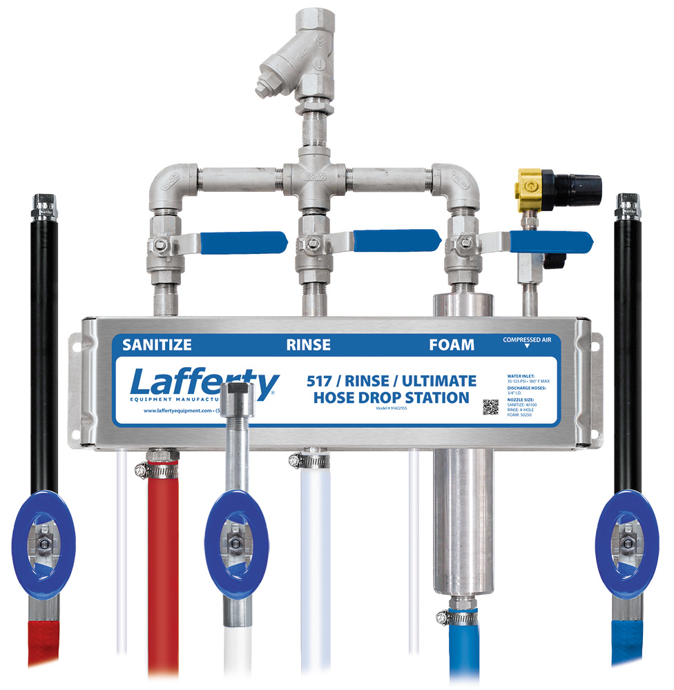 (image for) Lafferty 517SS Sanitize / Rinse / Ultimate SS Foam Hose Drop Station