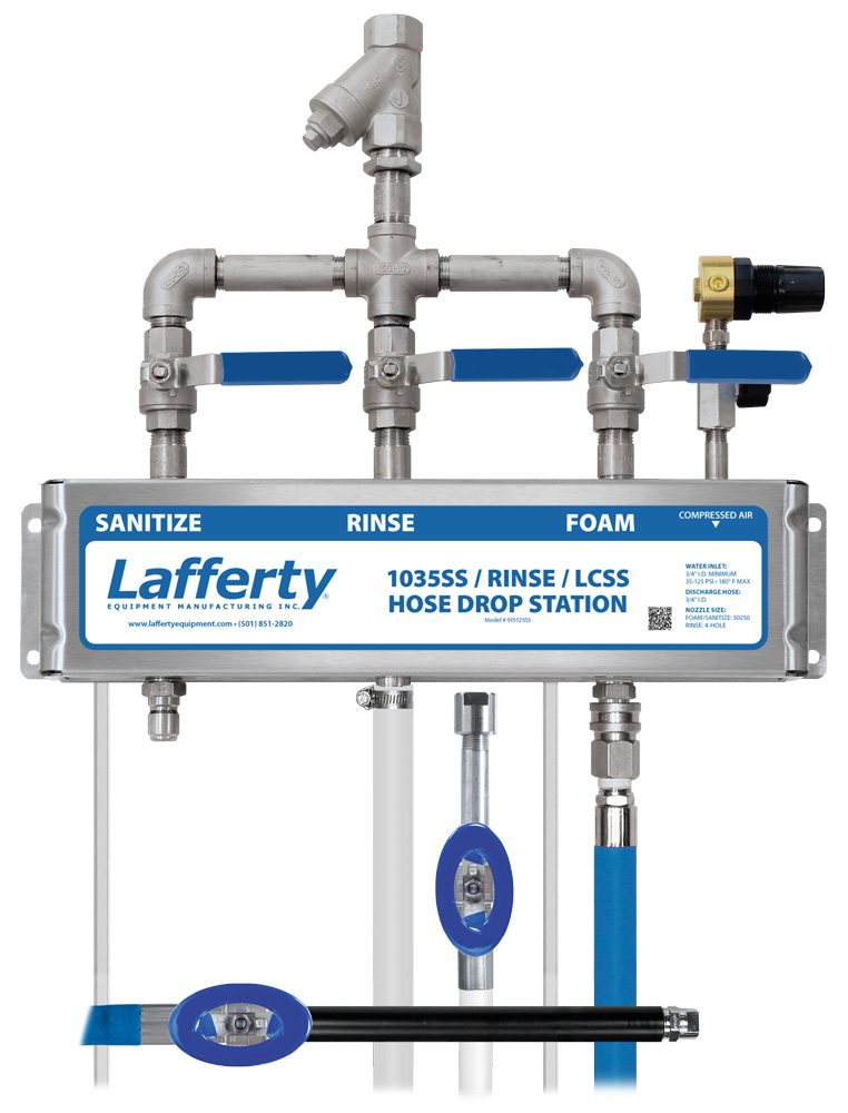 (image for) Lafferty 1035SS Sanitize / Rinse / LCSS Foam Hose Drop Station