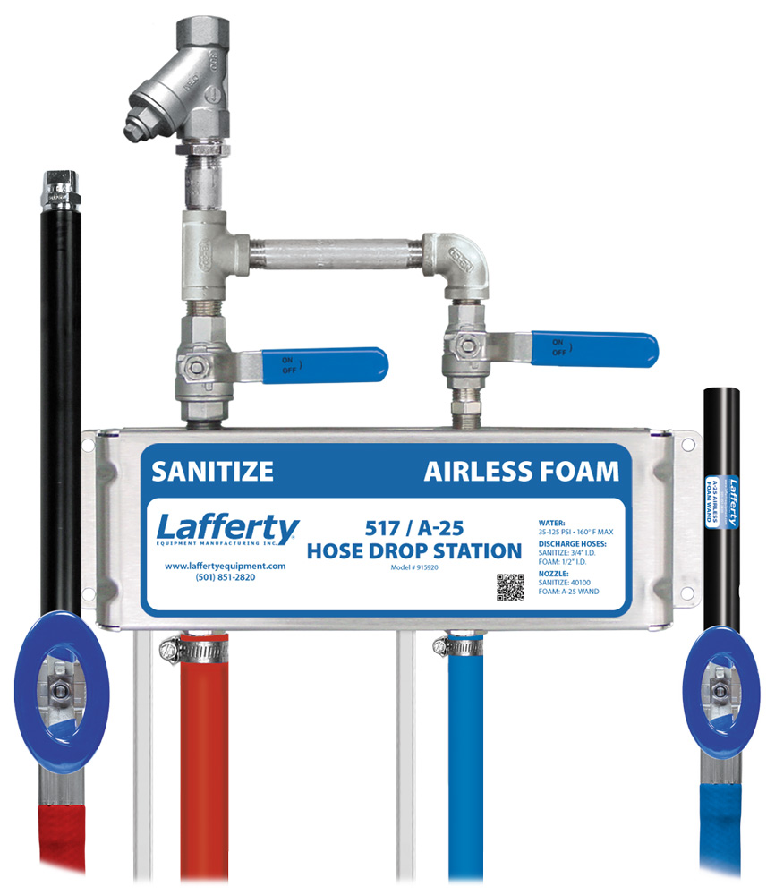 (image for) Lafferty 517 Sanitize / A-25 Airless Foam Hose Drop Station