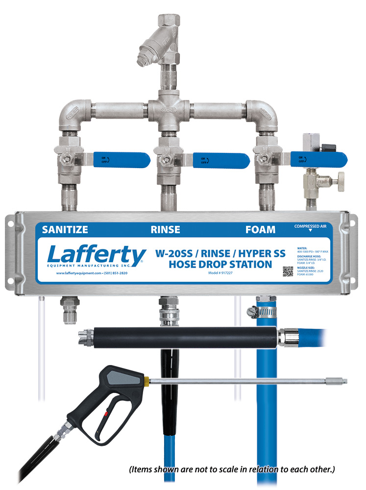 (image for) Lafferty W-20SS Sanitize / Rinse / Hyper SS Foam Hose Drop Station