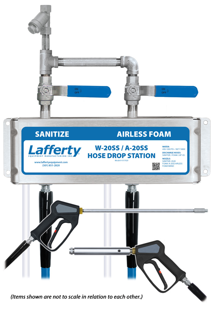(image for) Lafferty W-20SS Sanitize / A-20SS Airless Foam Hose Drop Station
