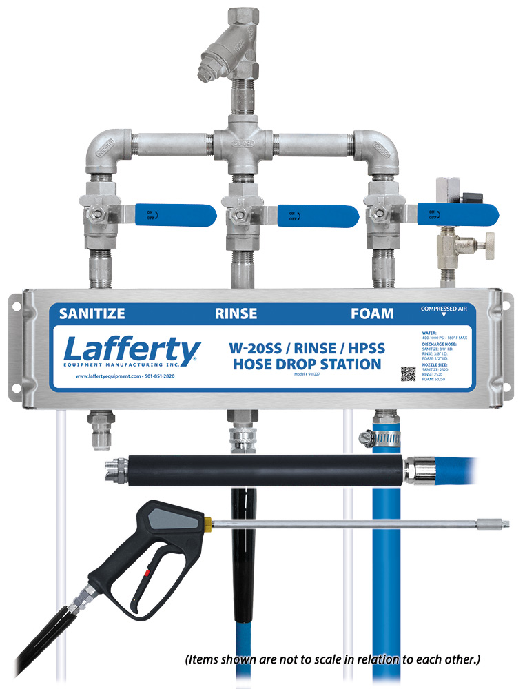 (image for) Lafferty W-20SS Sanitize / Rinse / HPSS Foam Hose Drop Station