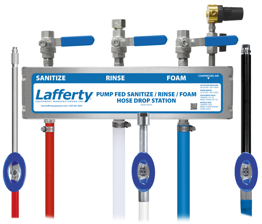(image for) Lafferty Pump Fed Sanitize / Rinse / Foam Hose Drop Station