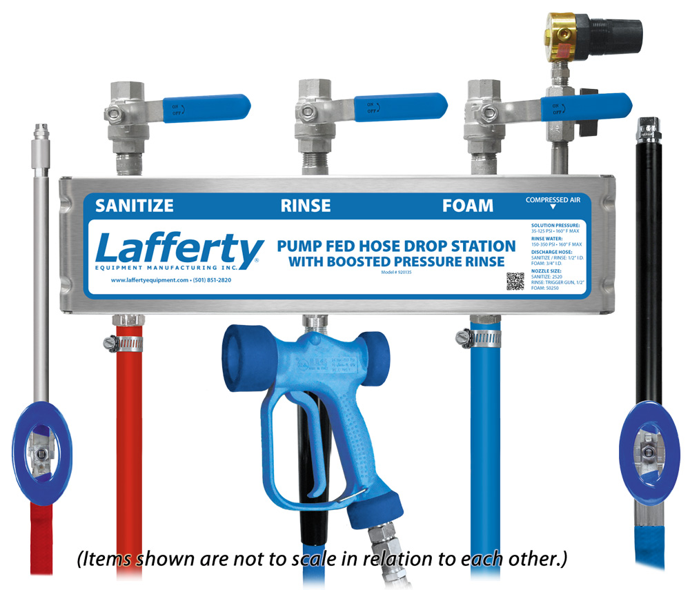 (image for) Lafferty Pump Fed Sanitize / Boosted Rinse / Foam Hose Drop Station
