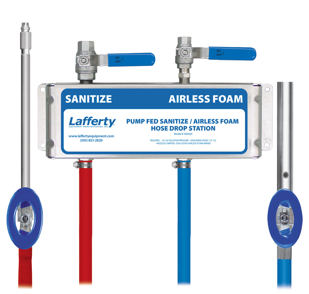 (image for) Lafferty Pump Fed Sanitize / Airless Foam Hose Drop Station