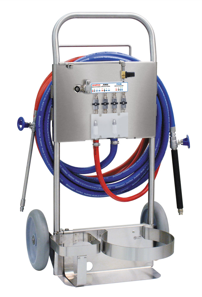 (image for) Lafferty Portable 4-Wheel Uni-Body W-50 Spray / Rinse / LV Foam Hose Drop Station