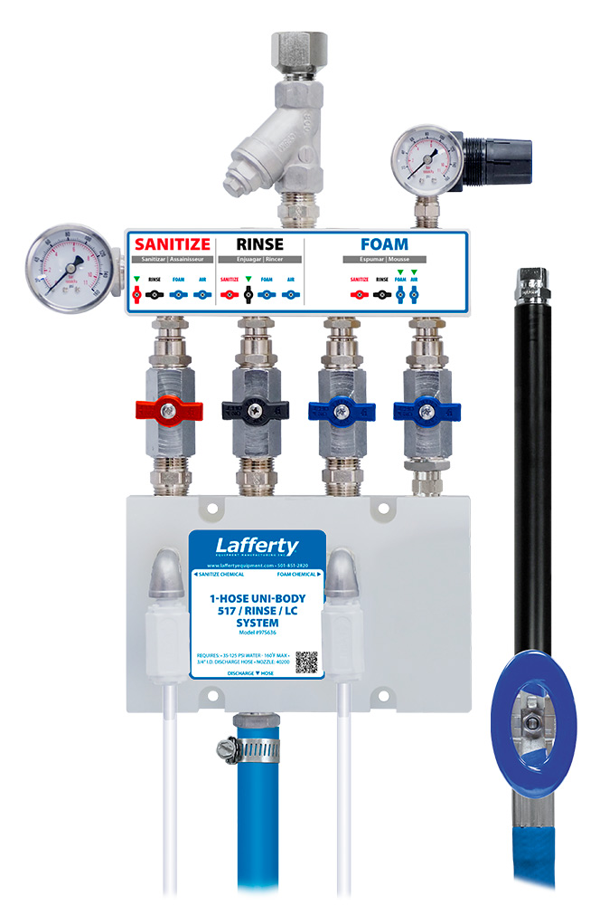 (image for) Lafferty 1-Hose Uni-Body 517 Sanitize / Rinse / LC Foam System
