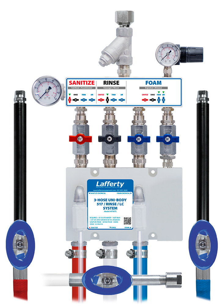 (image for) Lafferty 3-Hose Uni-Body 517 Sanitize / Rinse / LC Foam System