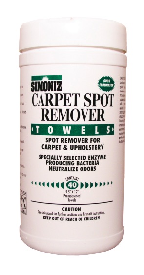 (image for) Simoniz Carpet Spot Remover Towels, 40 towels/canister, case of 6