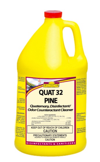 (image for) Simoniz Quat 32 Pine, Hospital Disinfectant, 12 x 32 oz