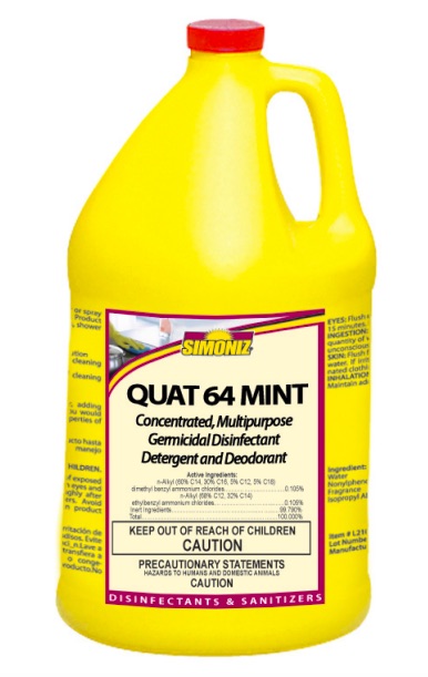 (image for) Simoniz Quat 64 Mint, Hospital Disinfectant, 4 gal case