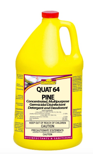 (image for) Simoniz Quat 64 Pine, Hospital Disinfectant, 4 gal case