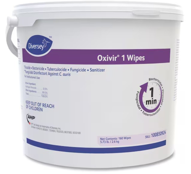 (image for) Diversey Oxivir 1 Wipes, 11" x 12", 160/Canister